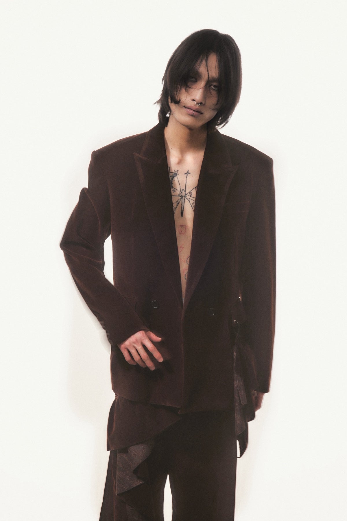 【9月下旬】Velvet Tailored Jacket(Brown）＜店頭予約＞