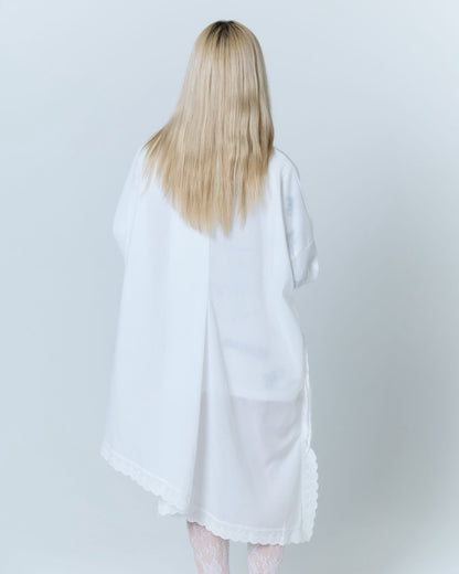 Handkerchief Shirt Dress (White)