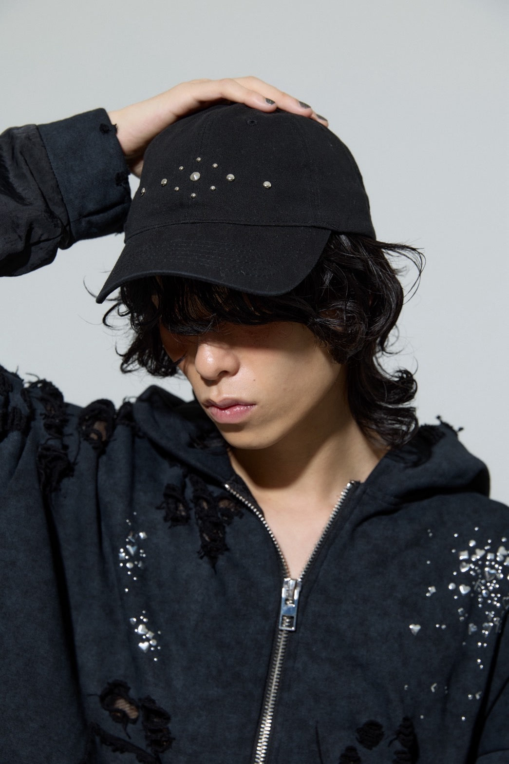 Metal Studs Cap（Black)