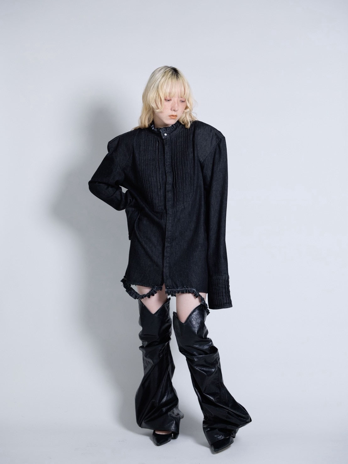 【9月下旬】Denim Shirt(Black)