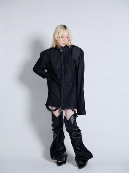 【9月下旬】Denim Shirt(Black)