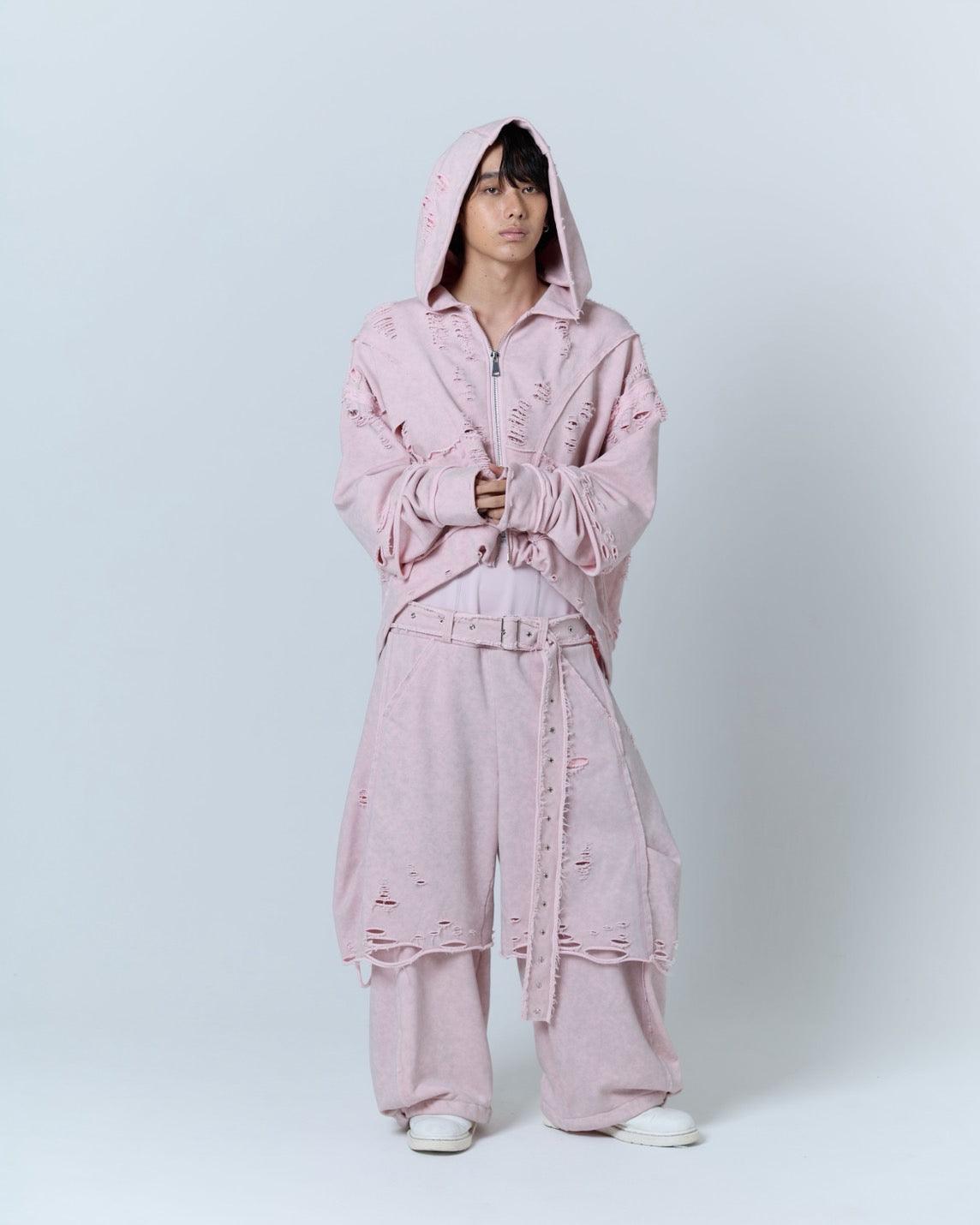 Boxer Destroyed Sweat Pants (Pink)