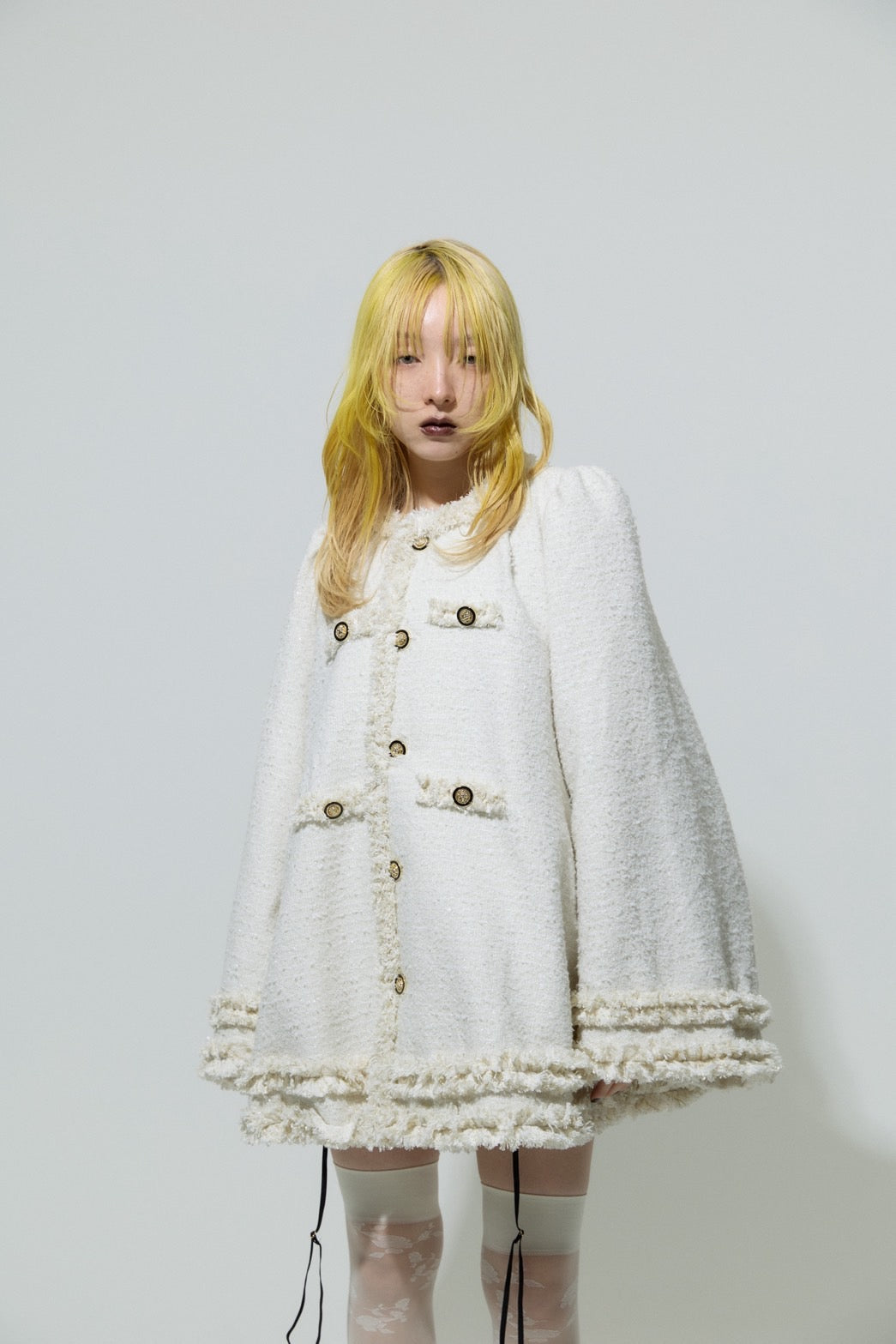 Tweed Bell Dress(Ivory)