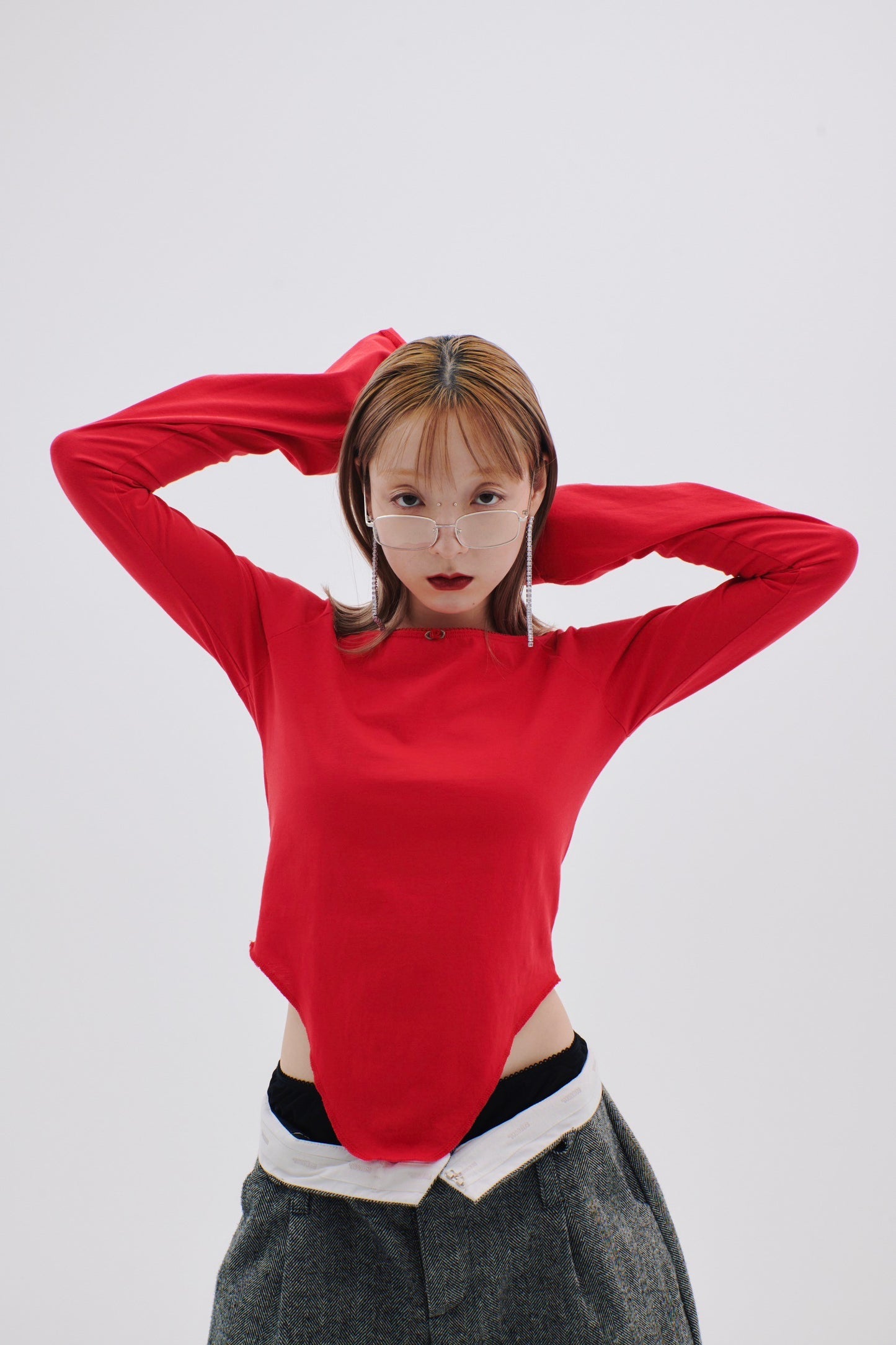 Lingerie Raglan Top(Red)