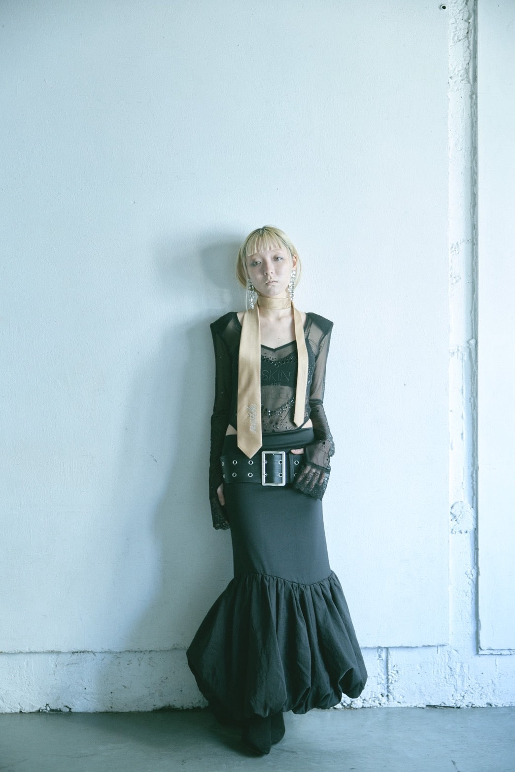 Metallic Sparkle Skin Top(Black)