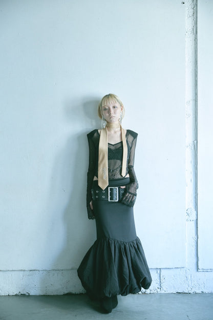 Metallic Sparkle Skin Top(Black)