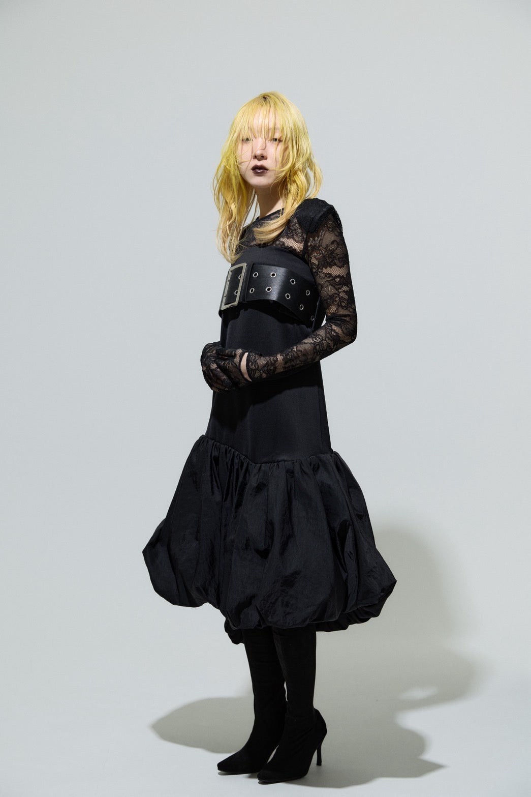 Leather Balloon Dresskirt(Black)