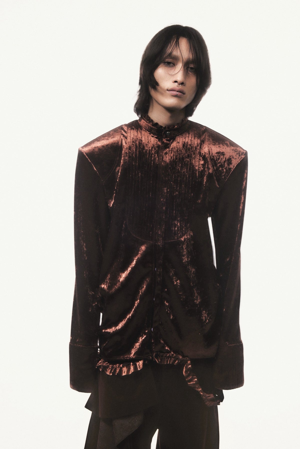 【9月下旬】Velvet Shirt(Brown)