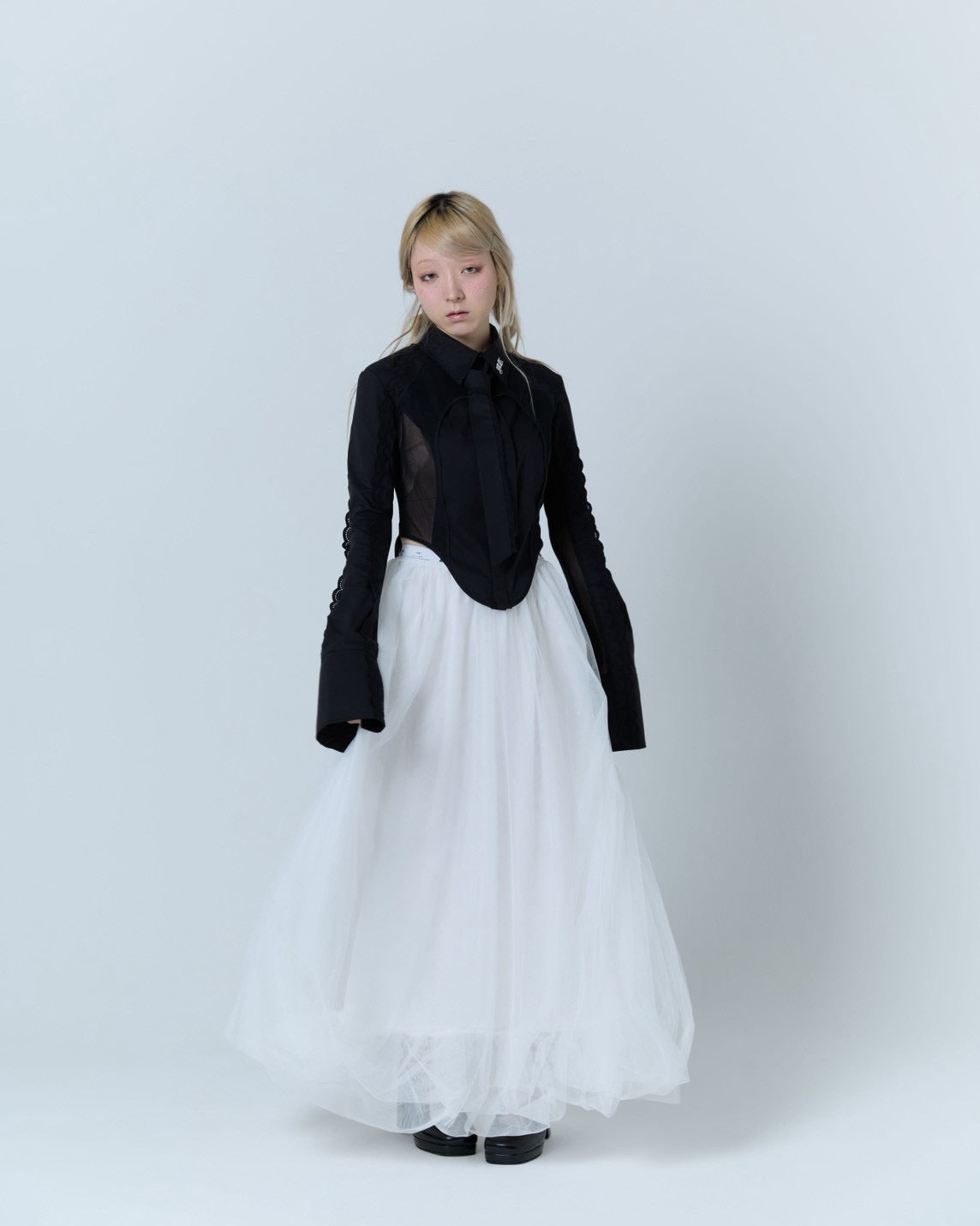 Handkerchief Tied Shirt (Black)