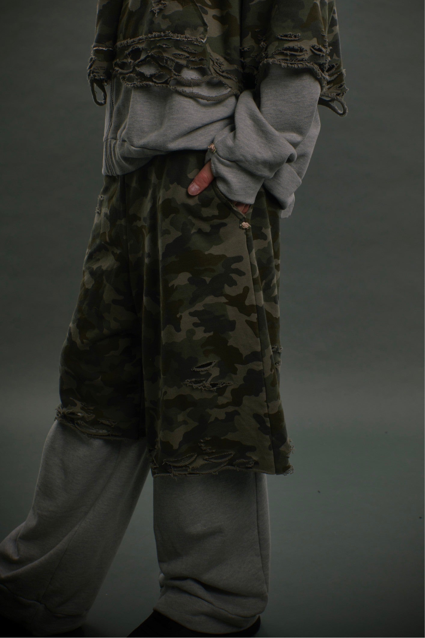 neith. Layered Crush (Camo×Gray) Layered Crush Sweat Pants(Camo×Gray) – neith.onlinestore