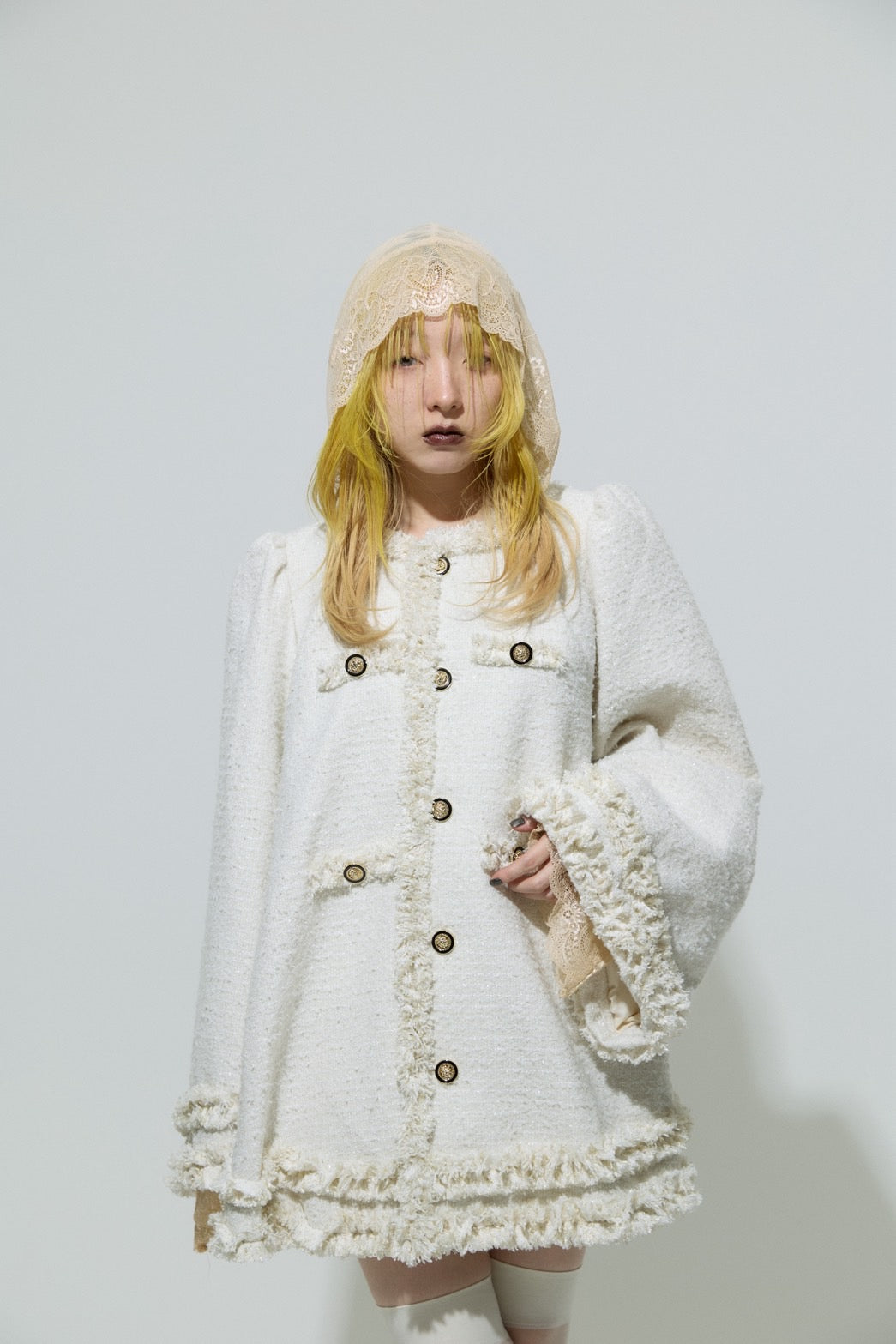 Tweed Bell Dress(Ivory)