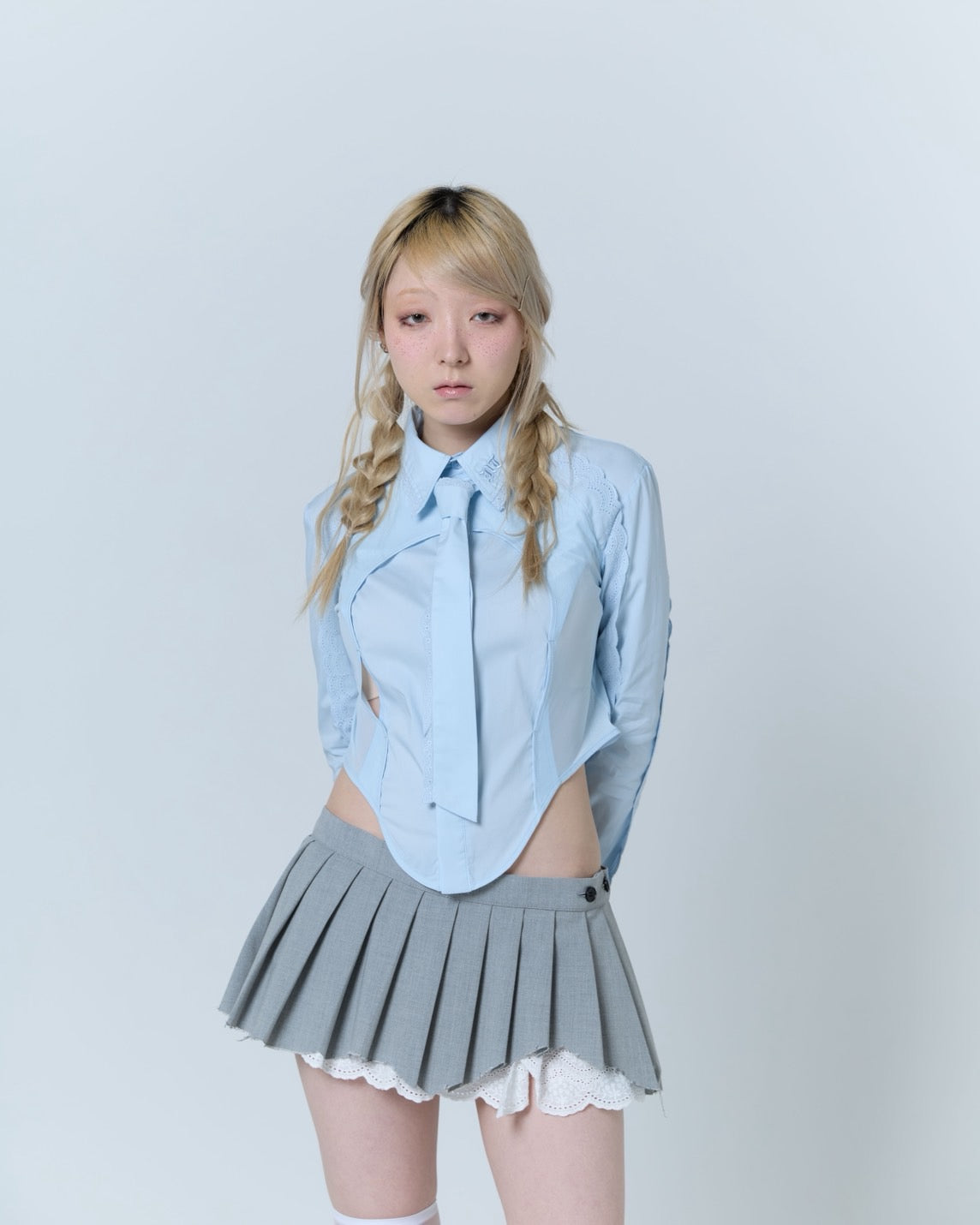 Destroyed Micro Mini Skirt (Gray)