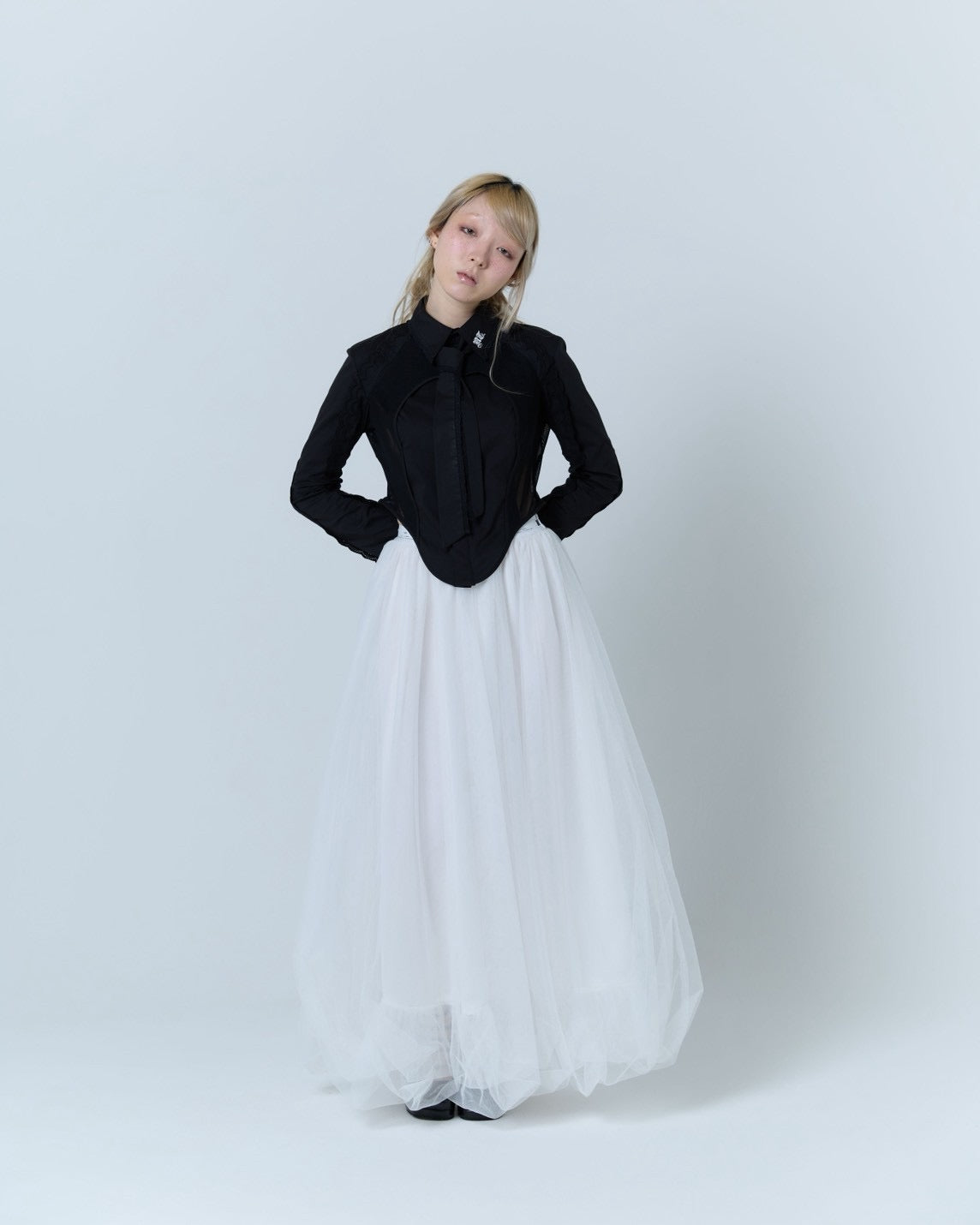 Tulle Bare Dress(White)