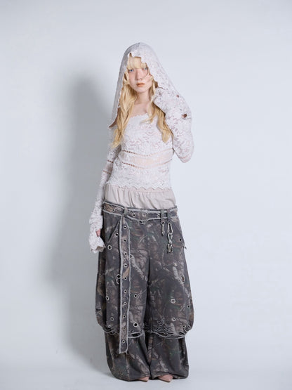 Flocky Lace Veil Top(Ivory)