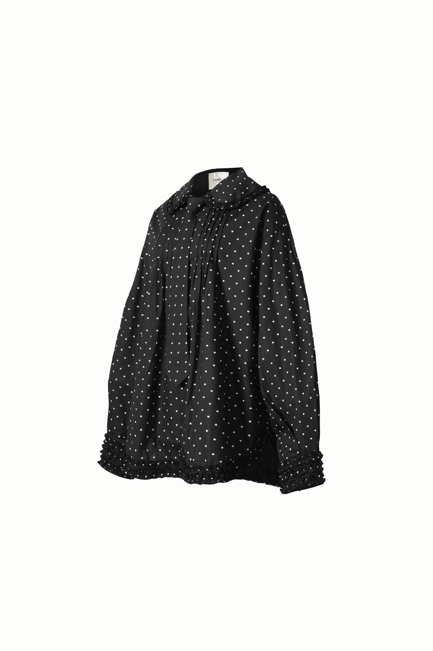 Love Dot Frill Shirt(Black)