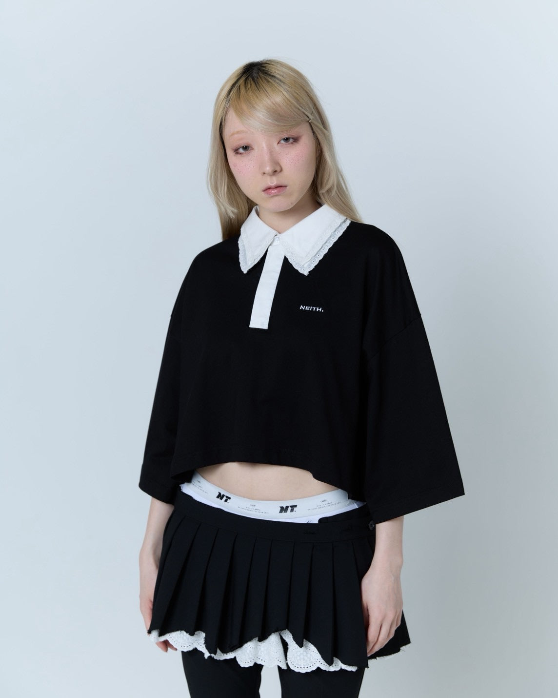 Double Collar Rugger Shirt (Black)