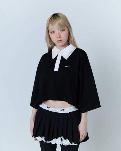 Double Collar Rugger Shirt (Black)