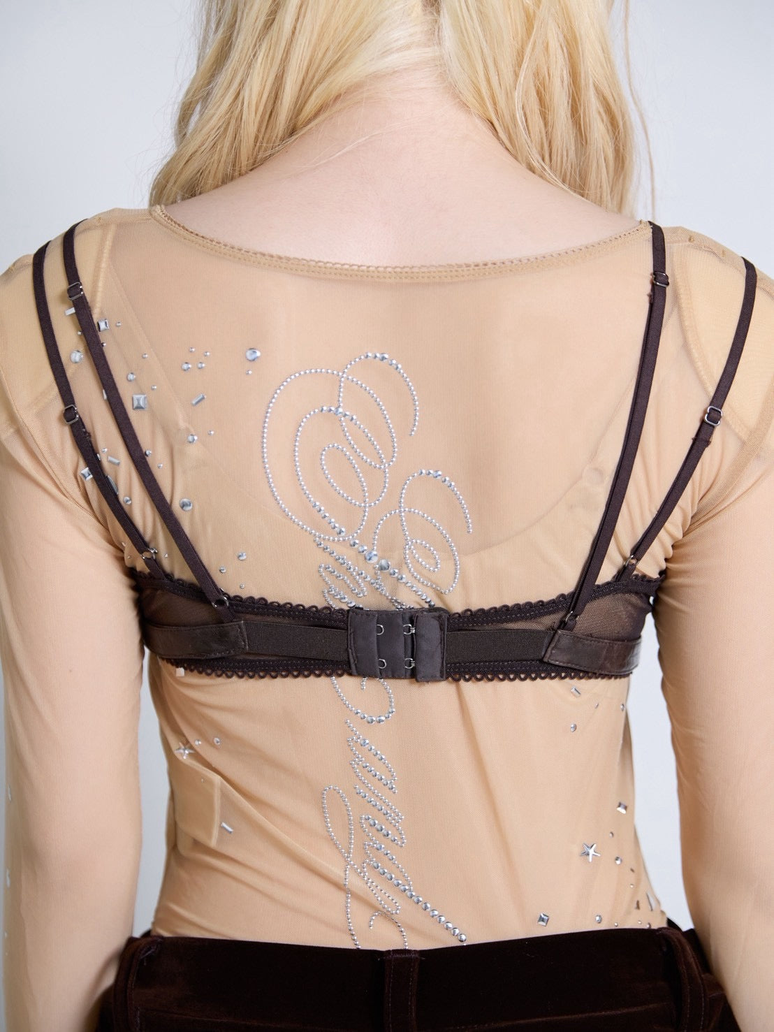 Leather Layered Bra(Brown)