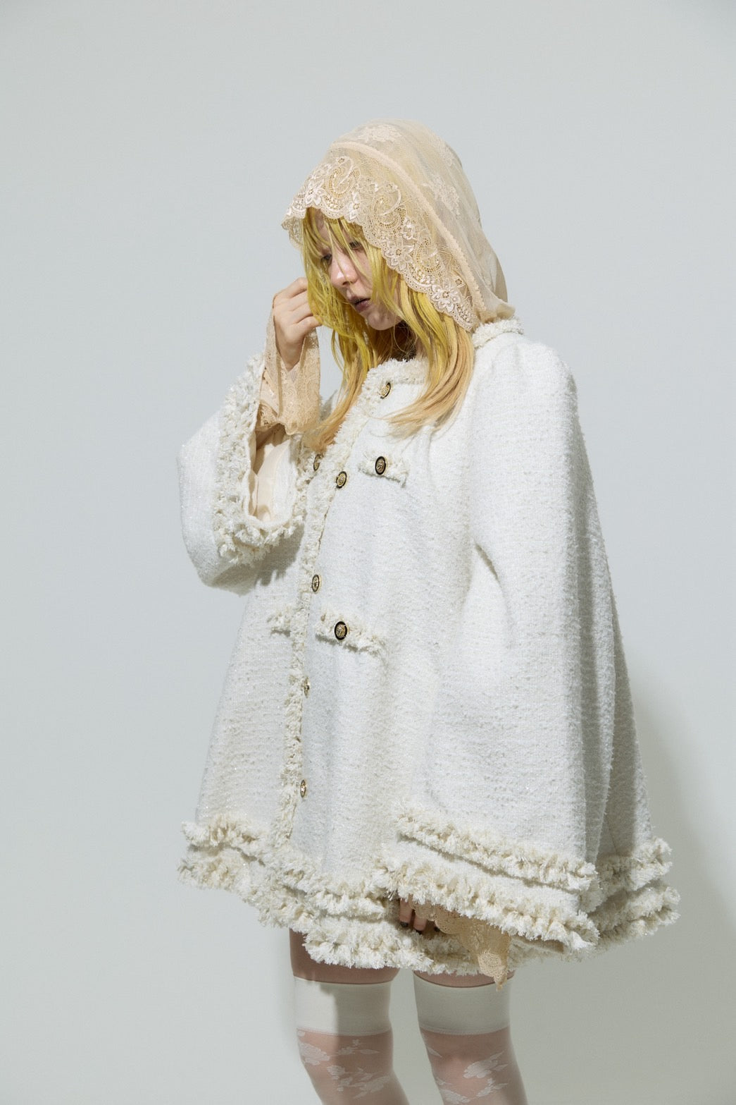 Tweed Bell Dress(Ivory)