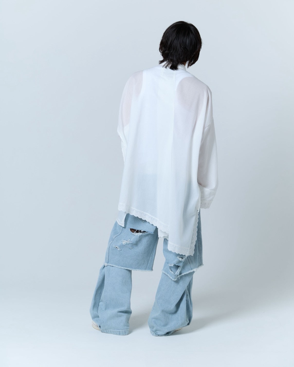 Handkerchief Shirt Dress (White)