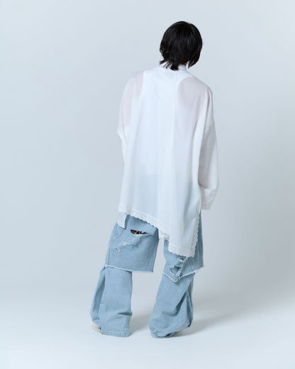 Handkerchief Shirt Dress (White)
