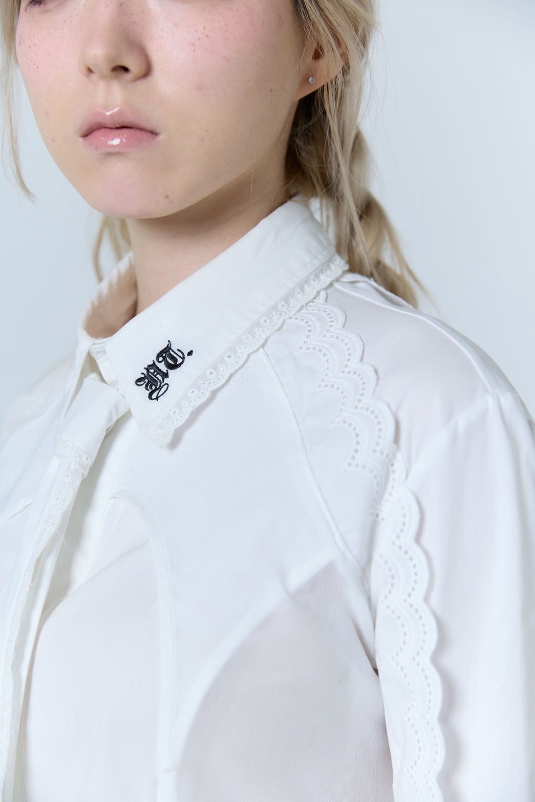 Handkerchief Tied Shirt (White)