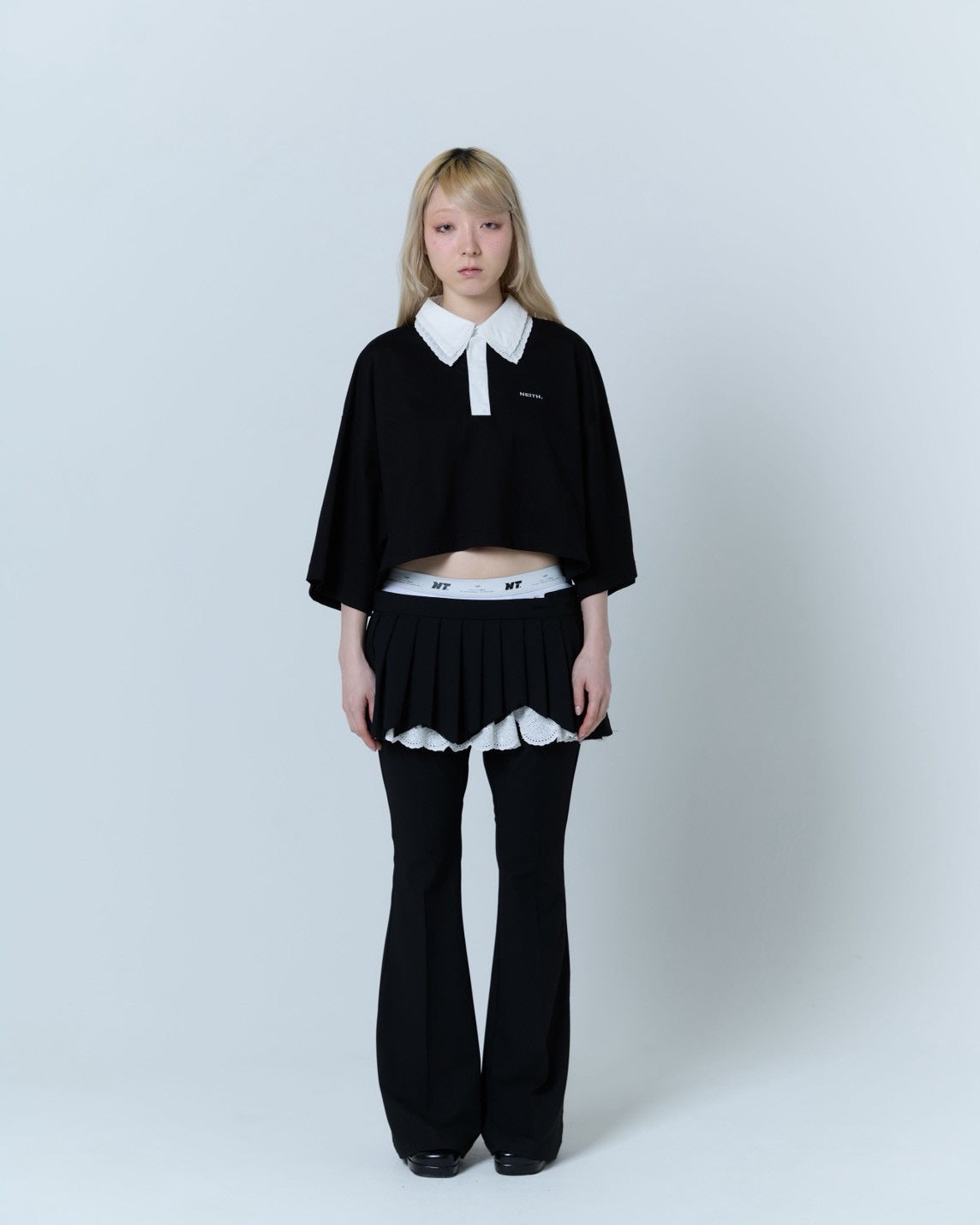 Double Collar Rugger Shirt (Black)