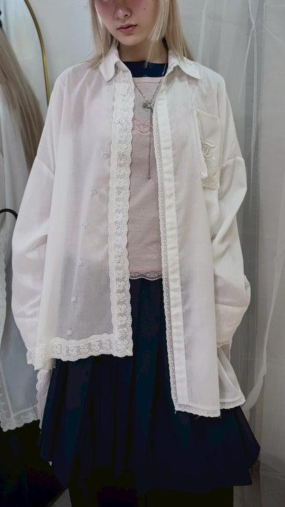 Handkerchief Shirt Dress (White)