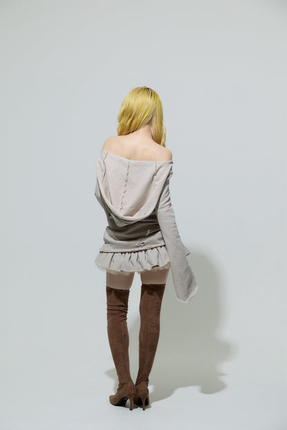 Love Veil Sweat Dress (Beige)