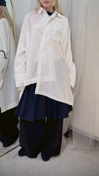 Handkerchief Shirt Dress (White)