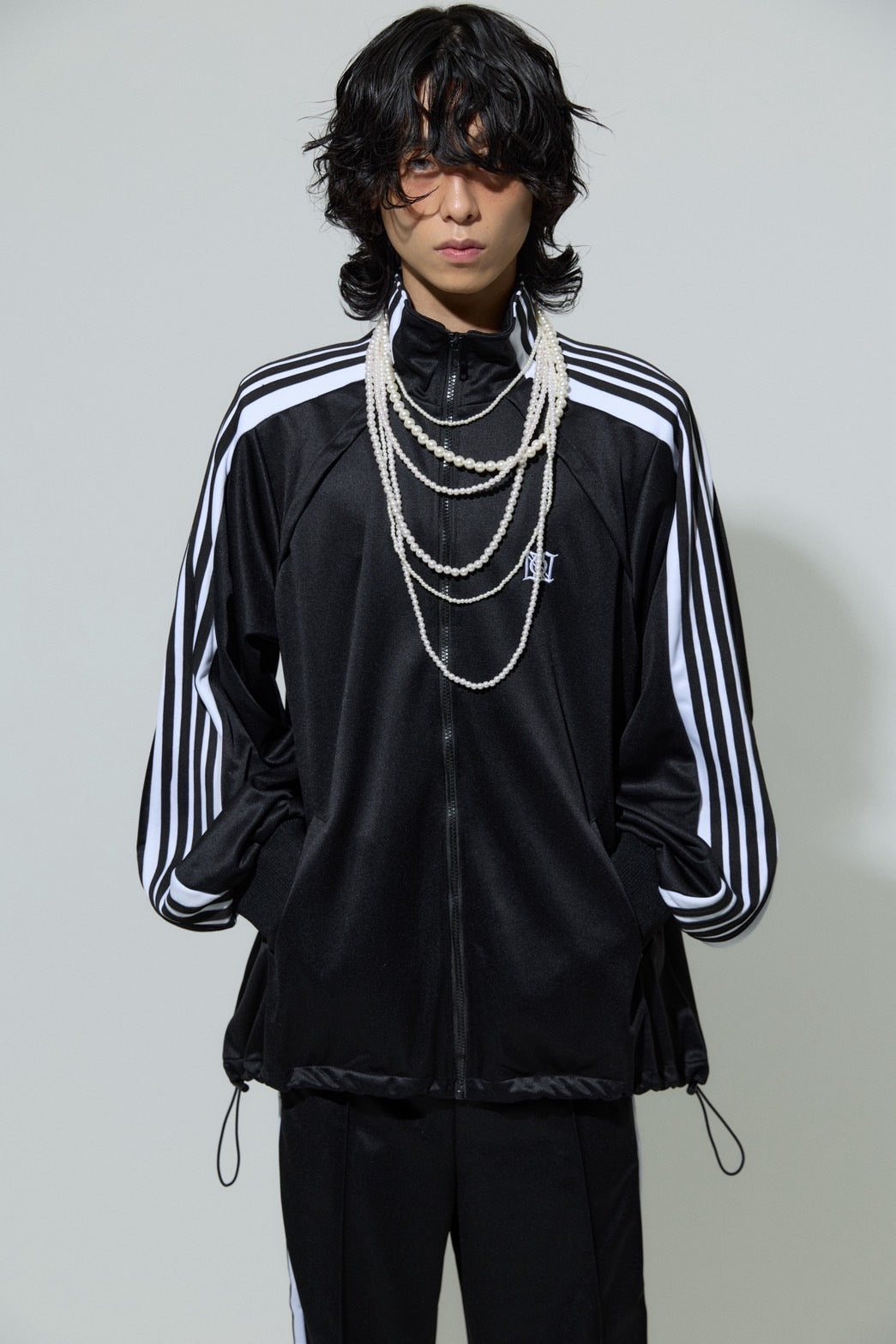 Angled Shape Track Jacket(Black)