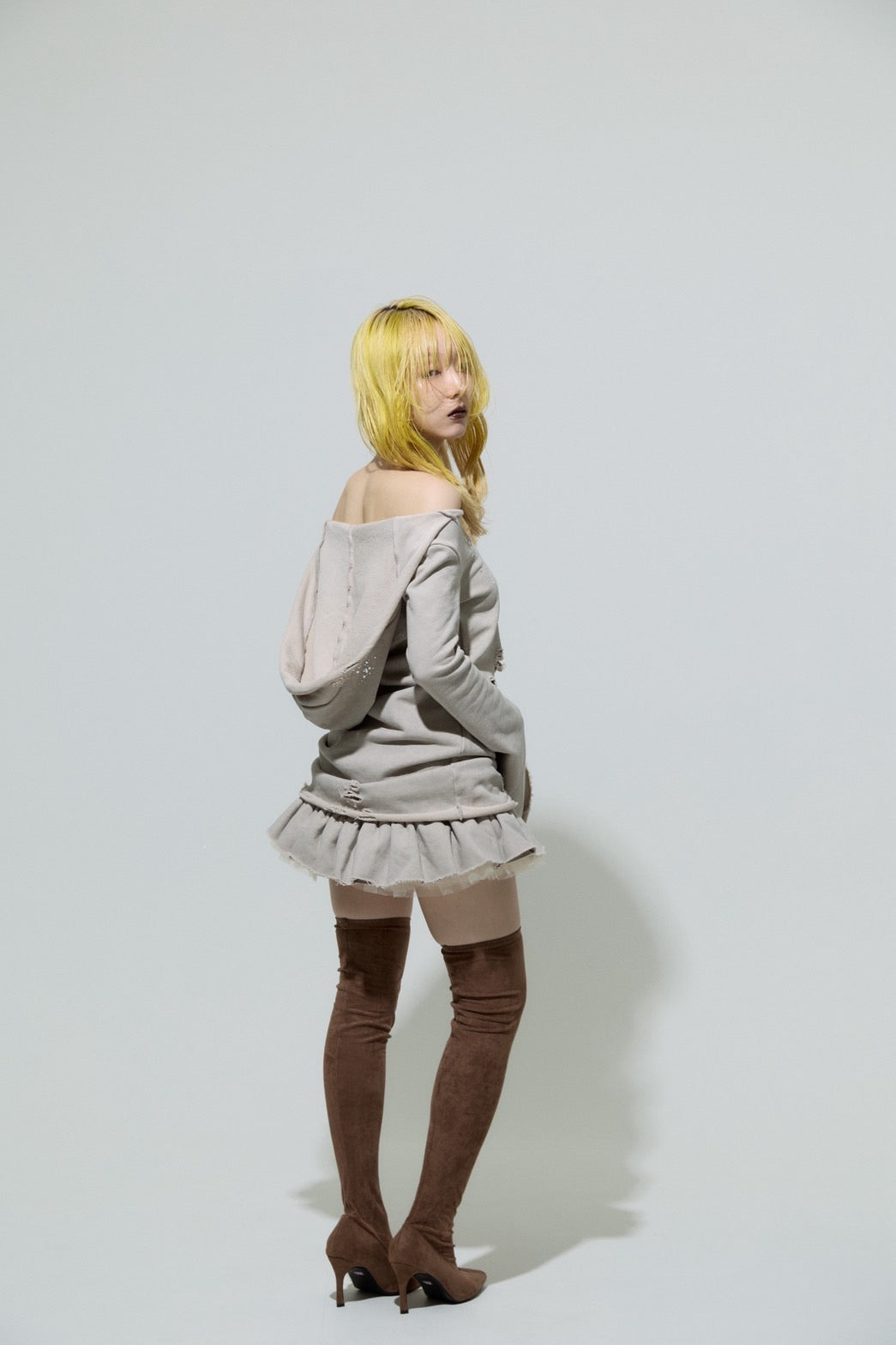 Love Veil Sweat Dress(Beige)