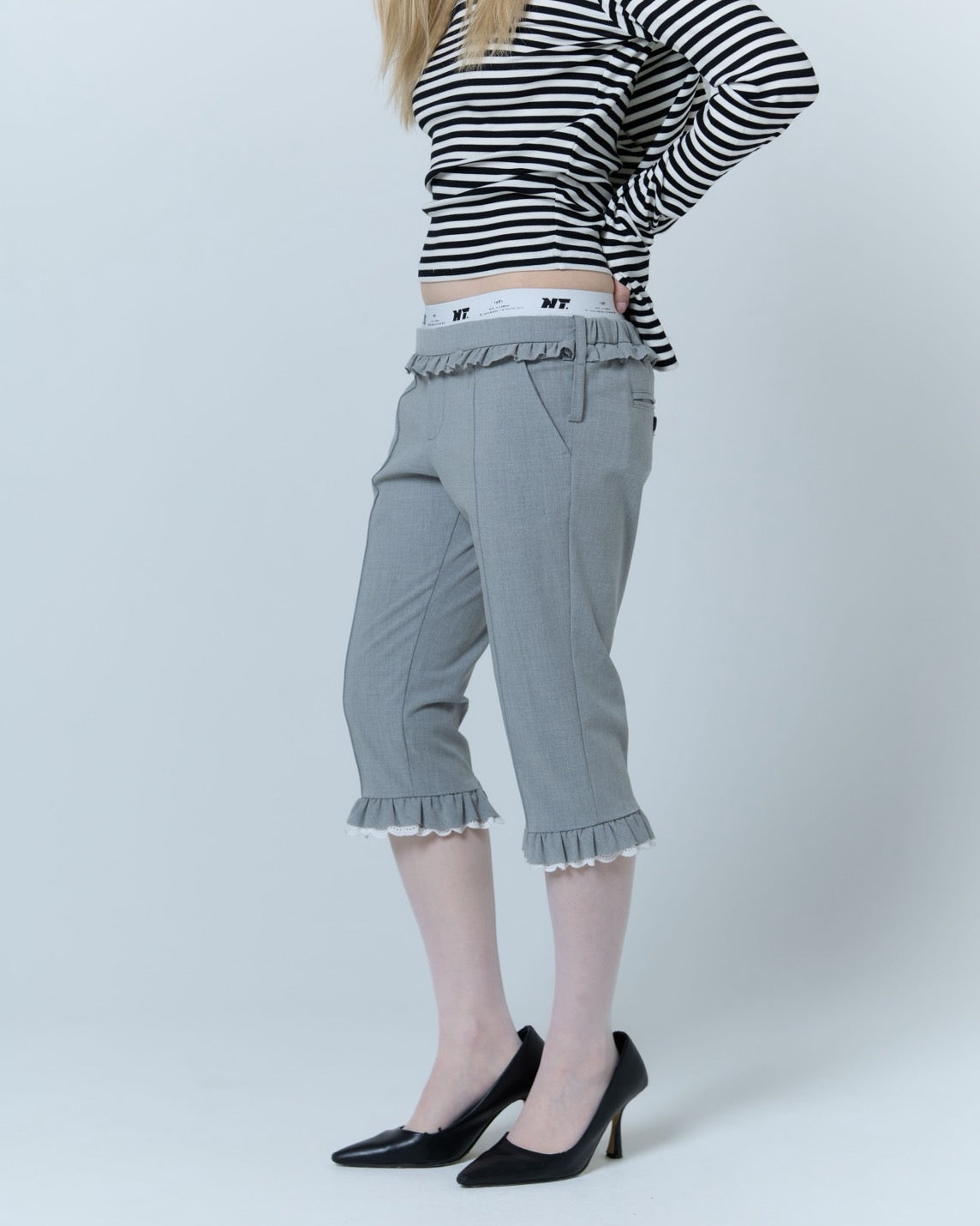 Layered Sabrina Pants (Gray)