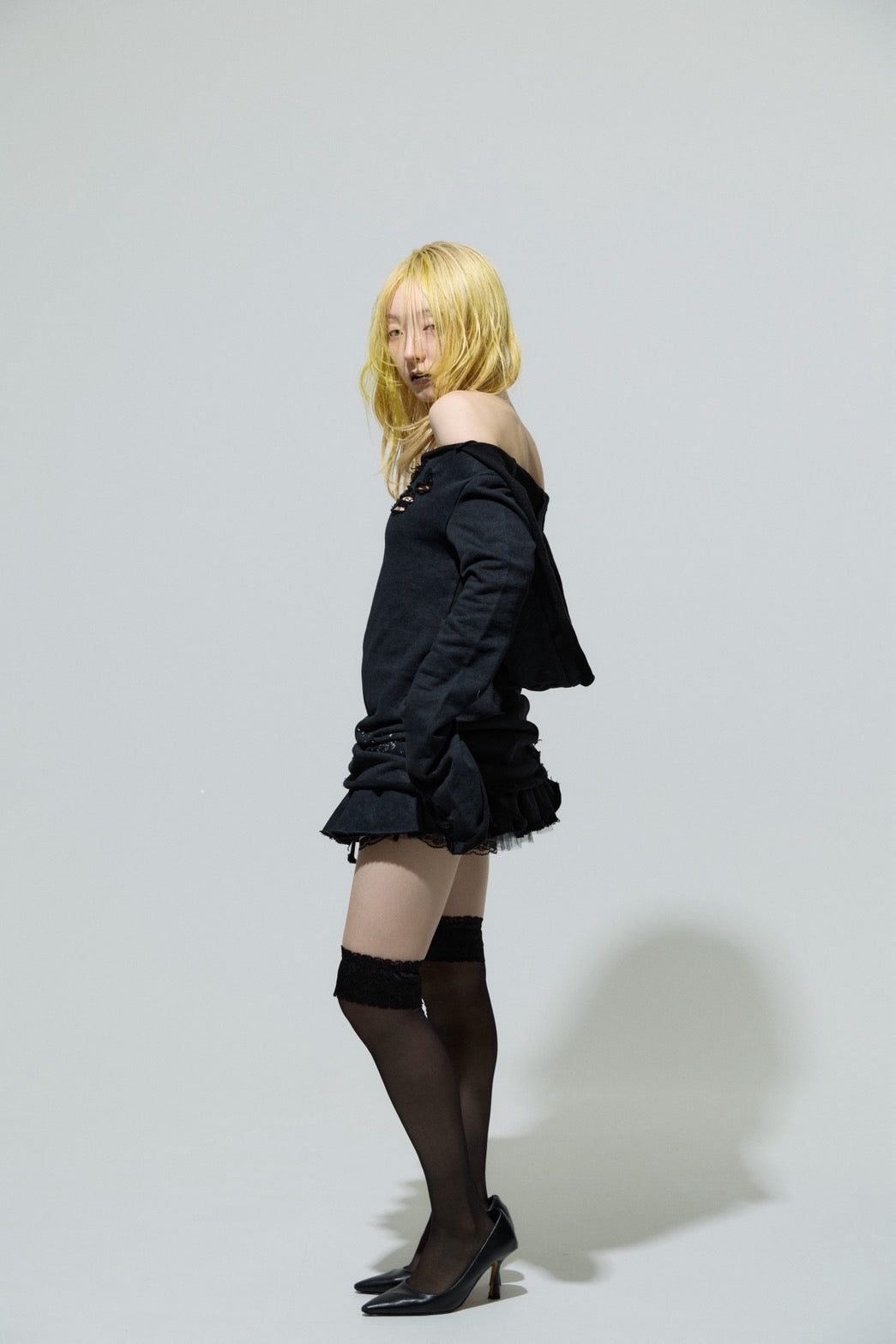 Love Veil Sweat Dress(Black)