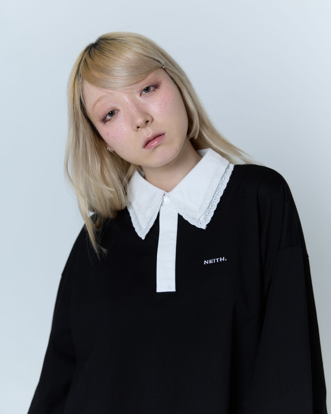 Double Collar Rugger Shirt (Black)