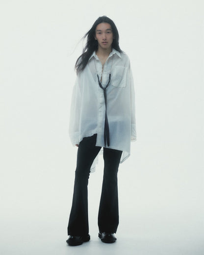 Handkerchief Shirt Dress (White)