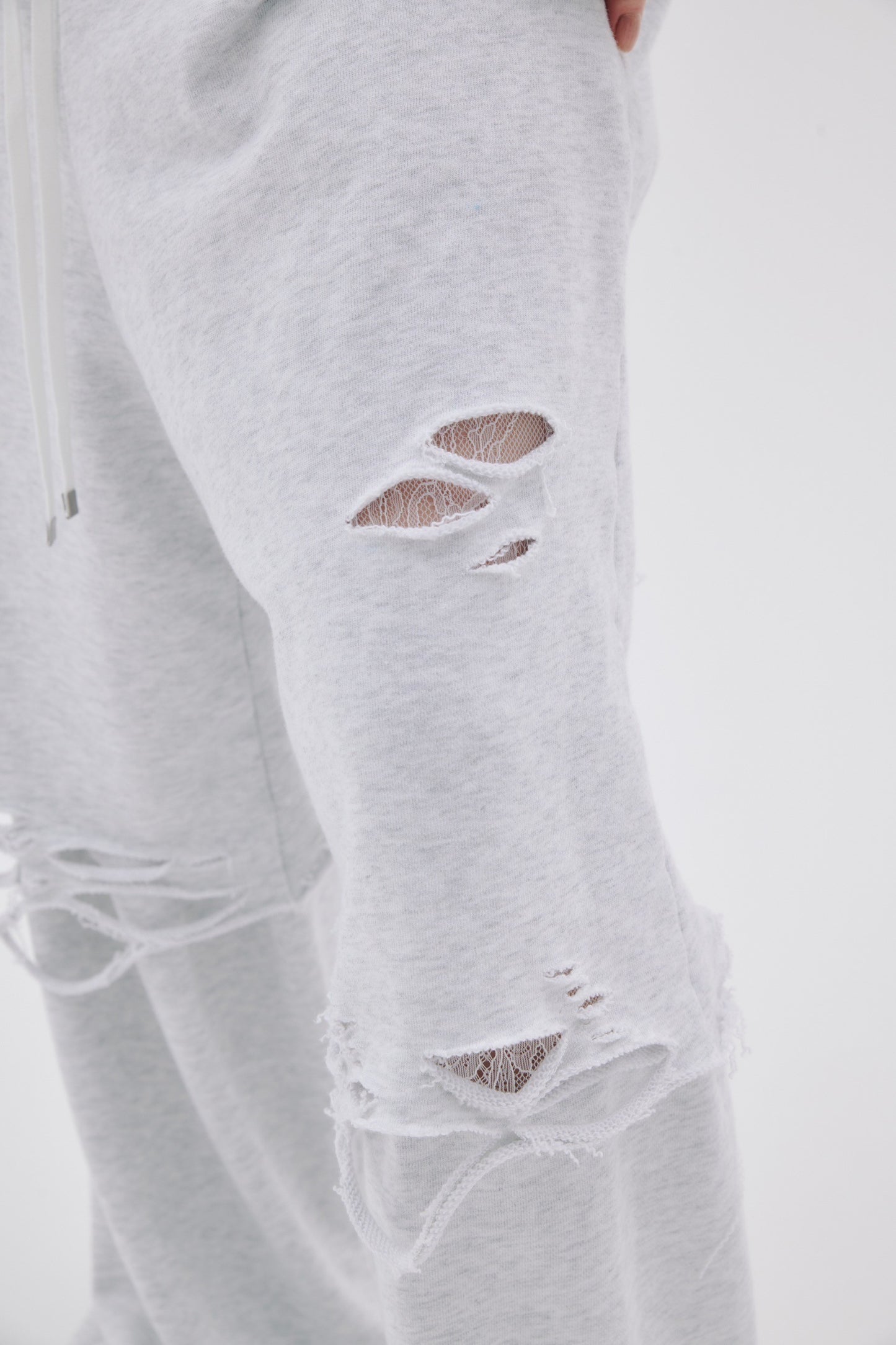 Layered Crush Sweat Pants(Gray)