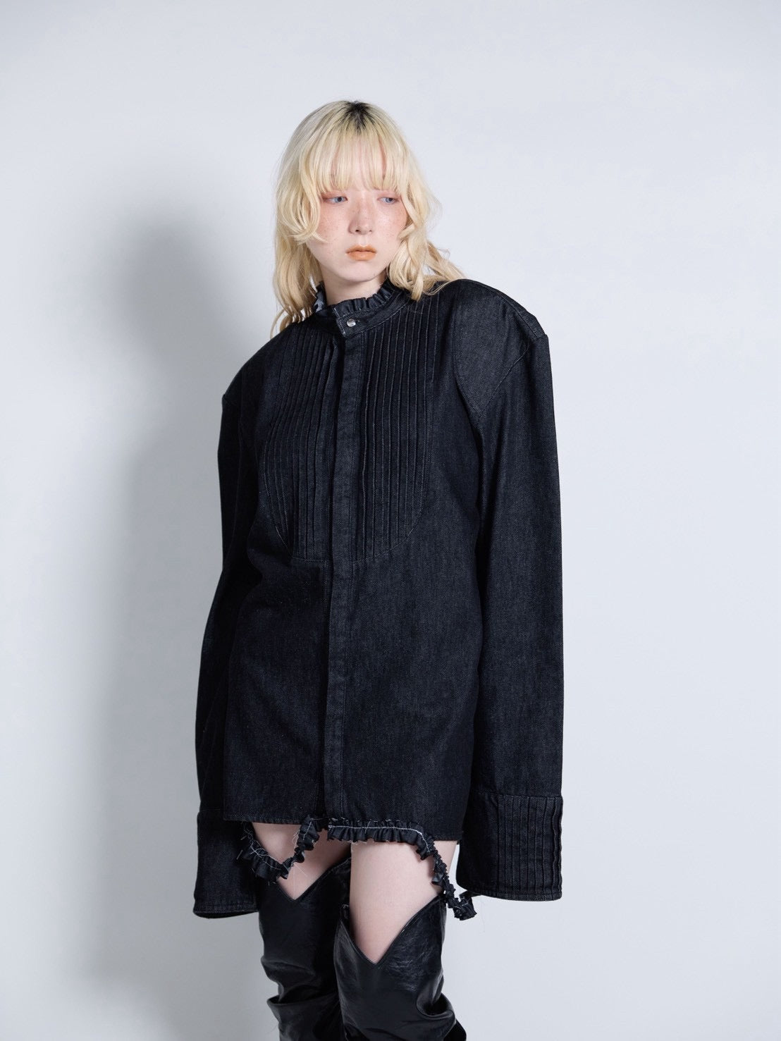 【9月下旬】Denim Shirt(Black)