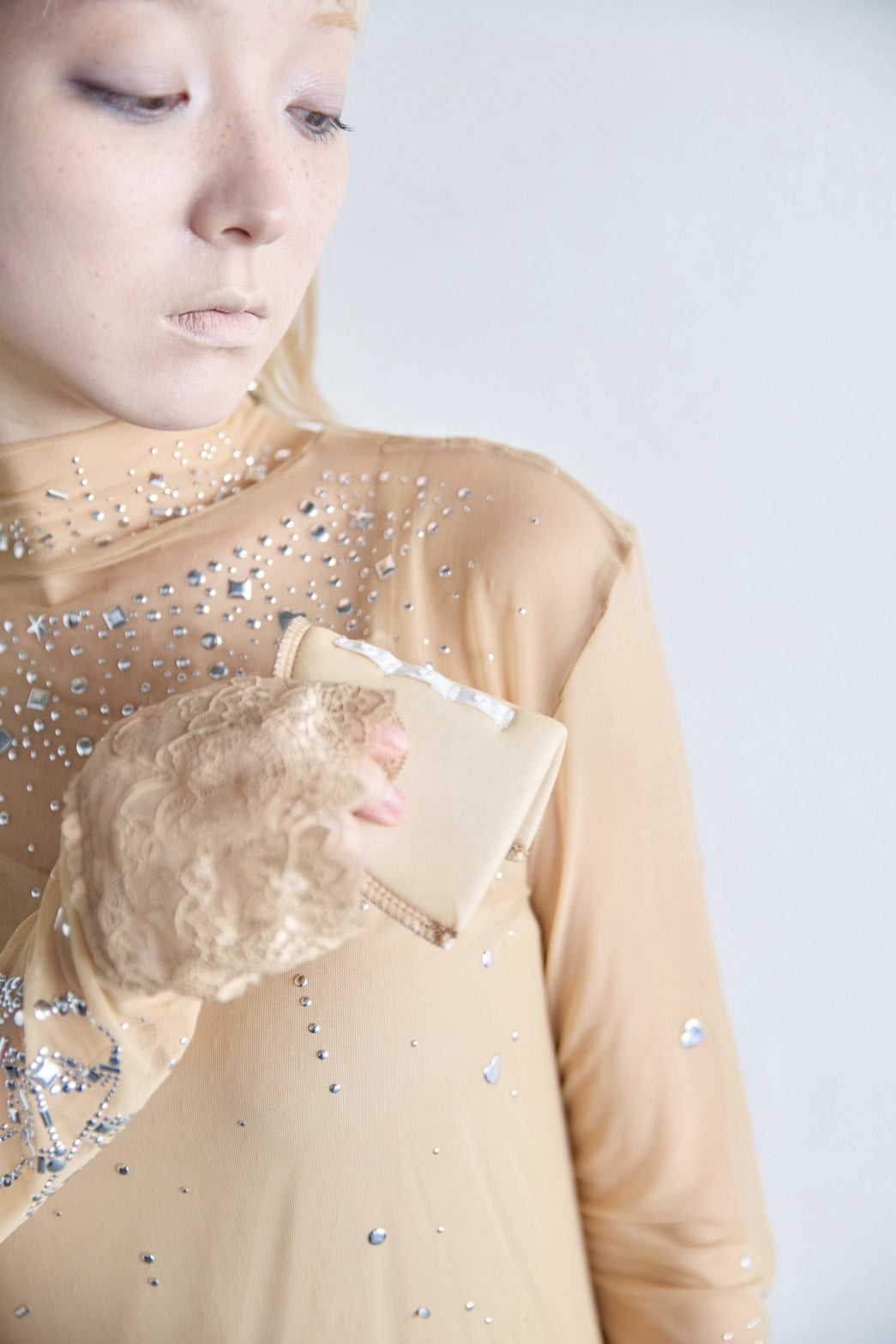 Metallic Sparkle Skin Dress(Beige)