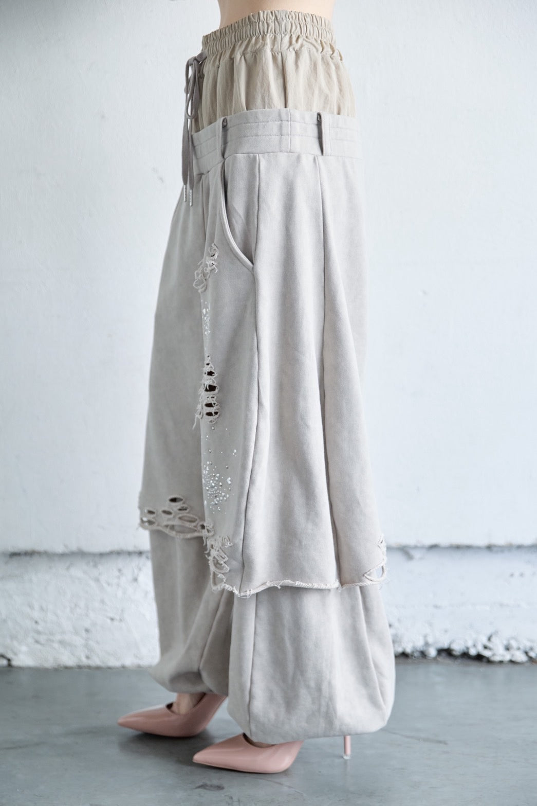 Meteor Low-rise Sweat Pants(Beige)