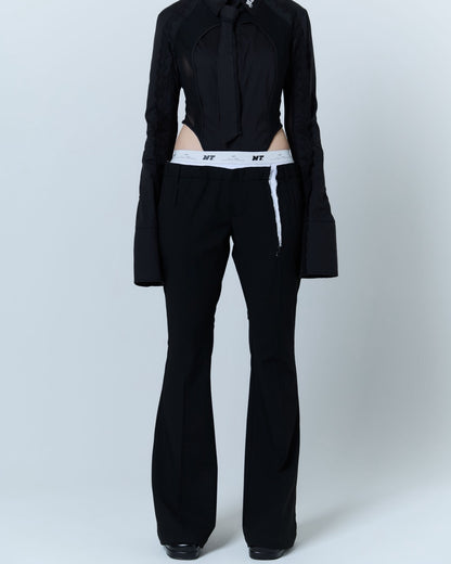 Destroyed Flare Trousers (Black)