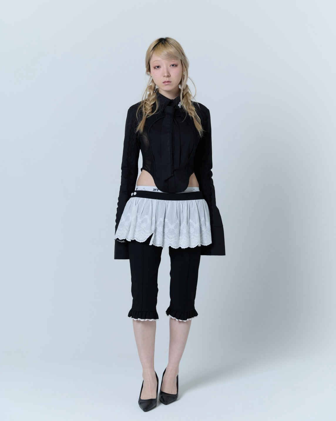 【5月中旬】Destroyed Micro Mini Skirt (Black)