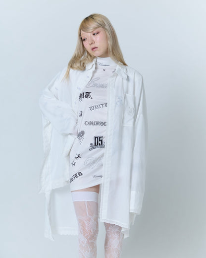 Handkerchief Shirt Dress (White)