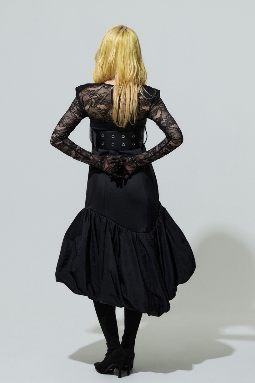 Leather Balloon Dresskirt(Black)