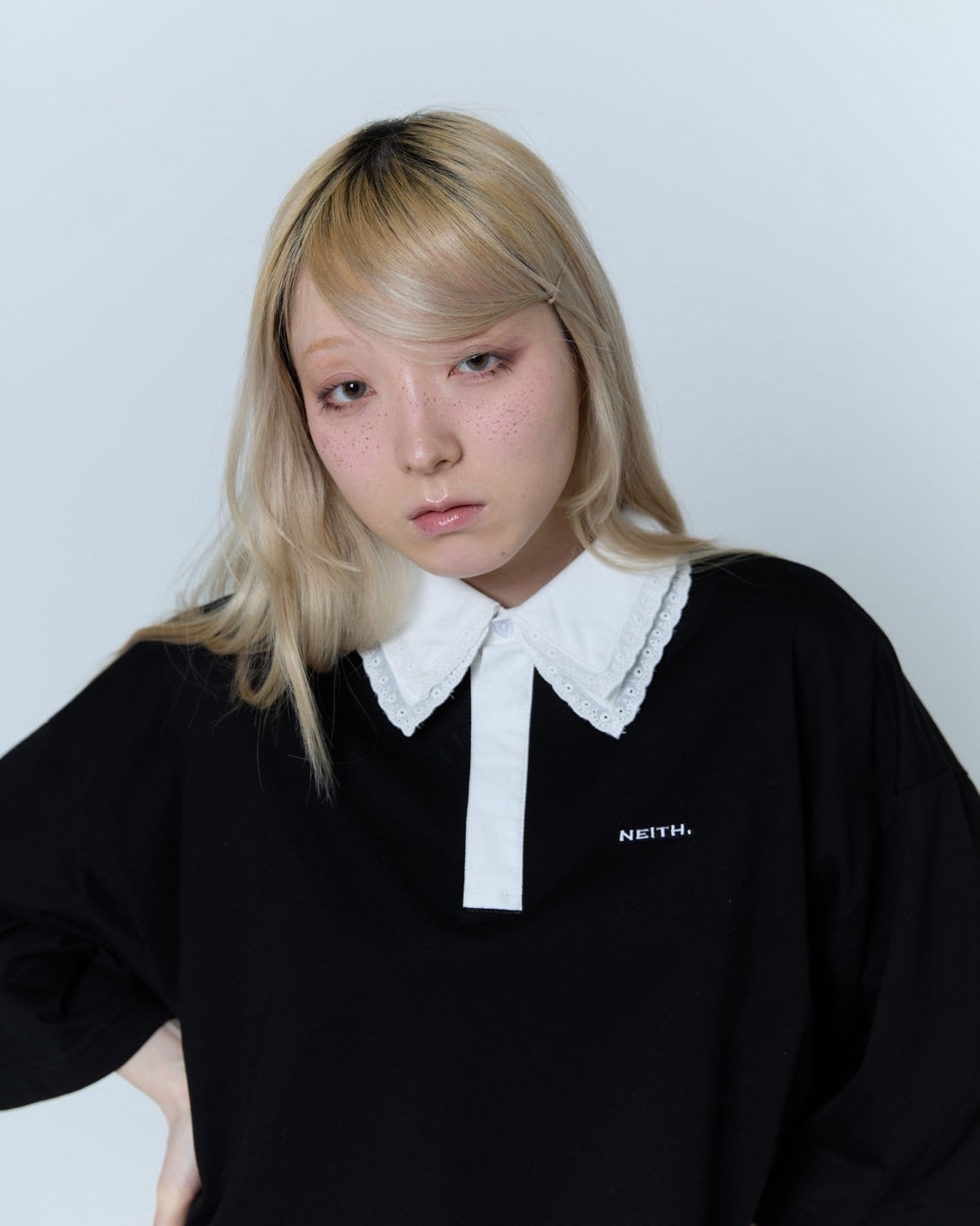 Double Collar Rugger Shirt (Black)