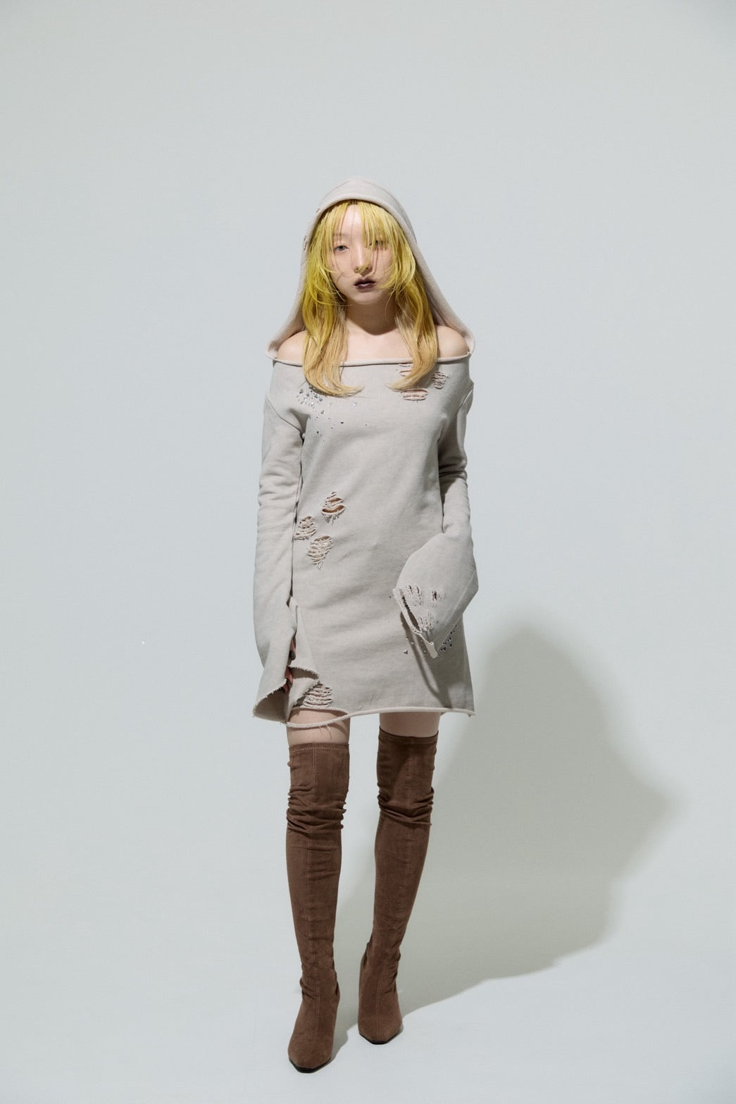 Love Veil Sweat Dress(Beige)
