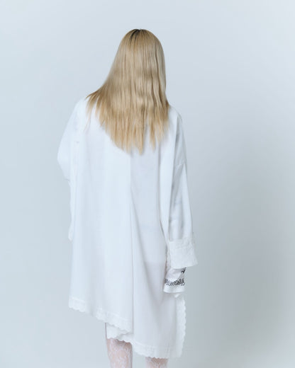 Handkerchief Shirt Dress (White)