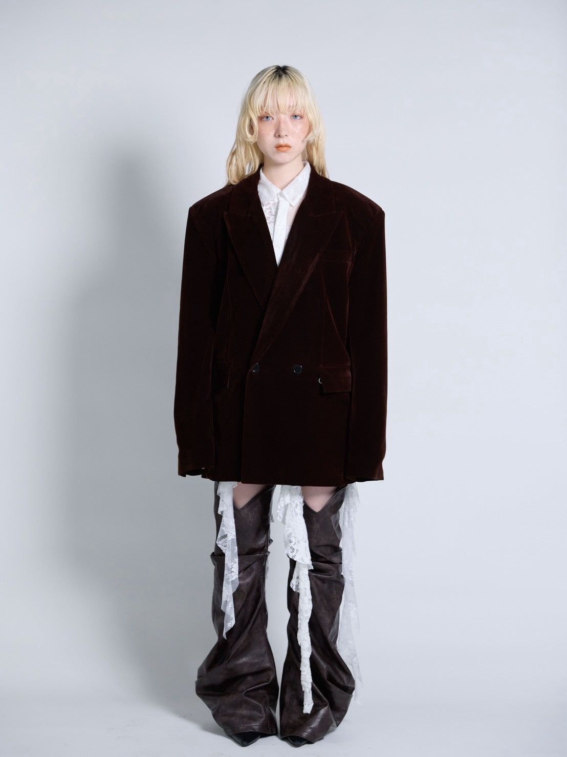 【9月下旬】Velvet Tailored Jacket(Brown）＜店頭予約＞