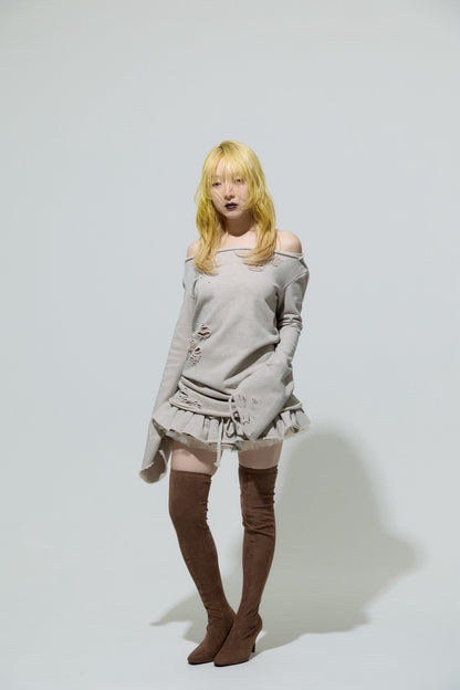 Suede Socks Boots(Beige)