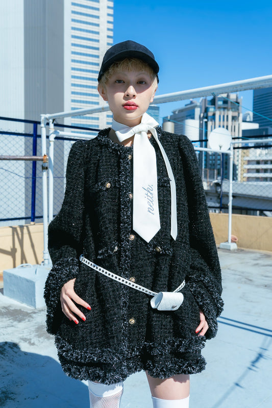 Tweed Bell Dress(Black)